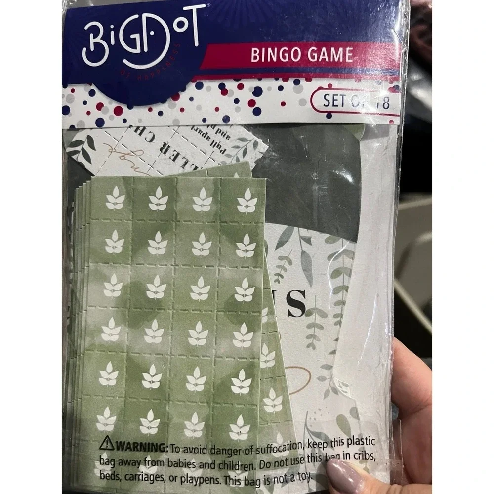 Big Dot of Happiness Boho Botanical Baby Shower Bingo Game Set of 18‎ BD4334sbo